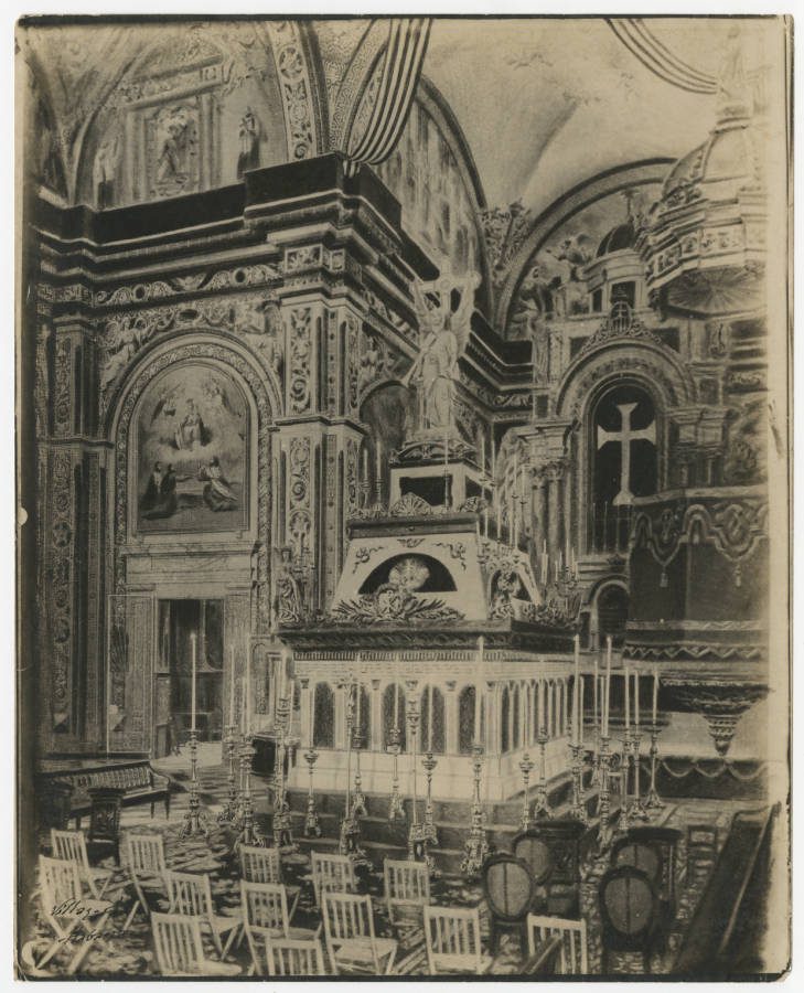 Iglesia de la Merced. Altar interior 1900