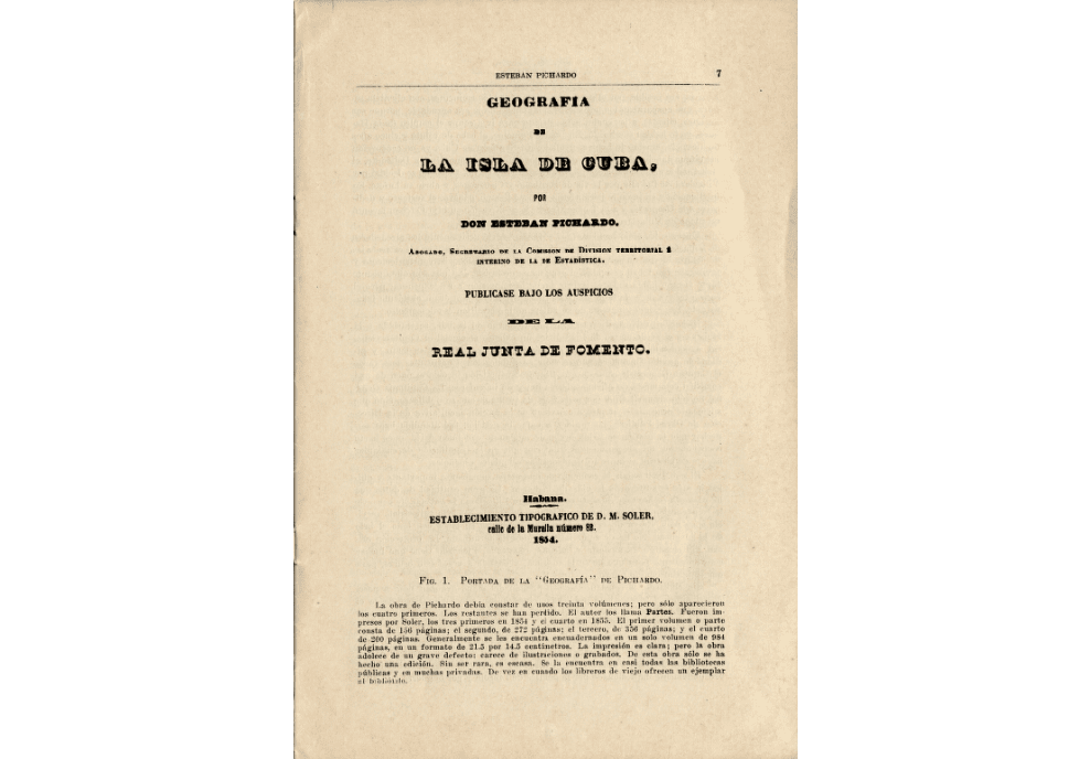 Esteban Pichardo y Tapia. geografía de la isla de cuba