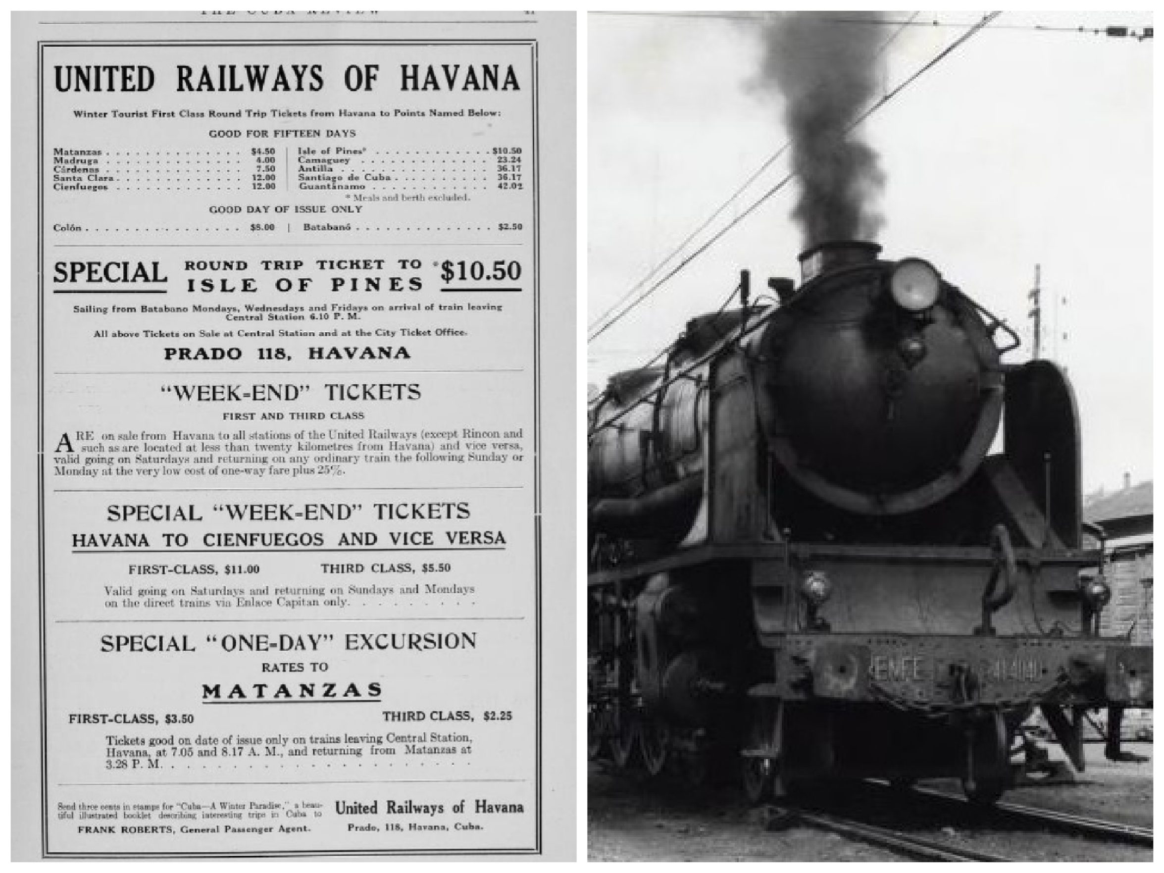 Ferrocarriles Unidos de La Habana… excursiones en tren