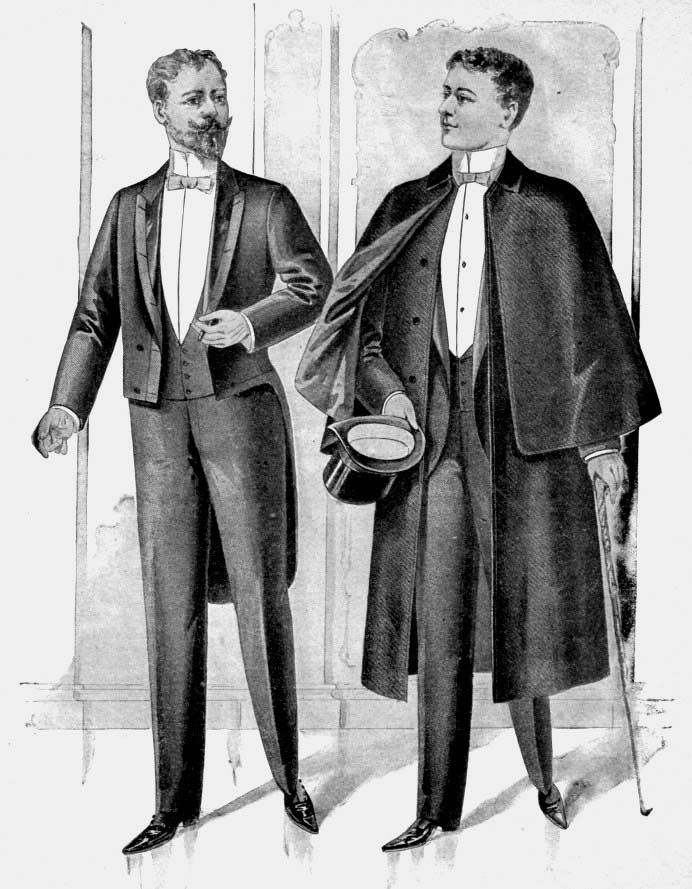 figurines de moda masculina Fracs 1894