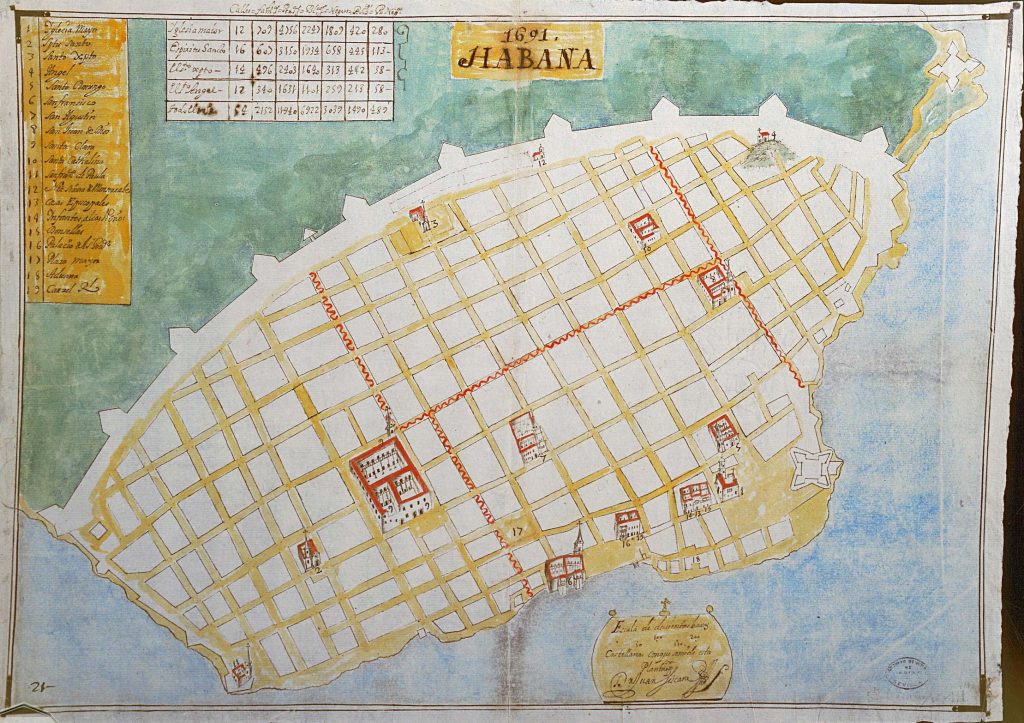 mapa habana 1691
