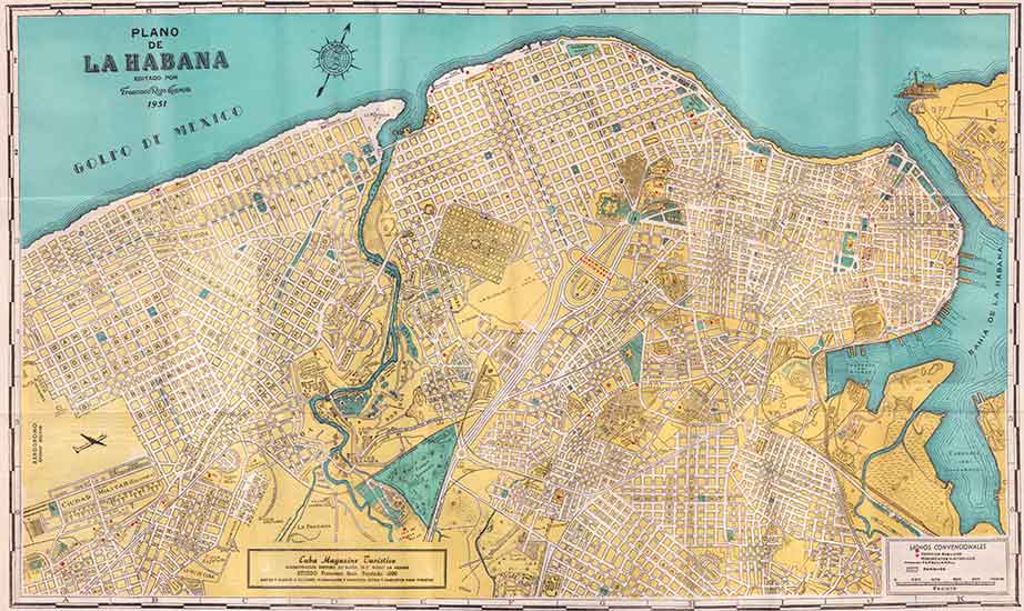 mapa habana 1951