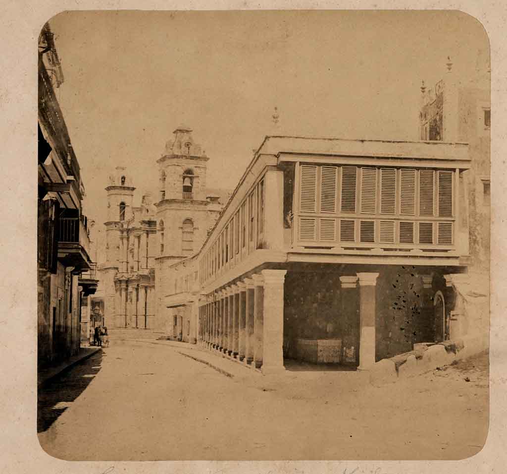 la catedral de la habana desde pescaderia 1860