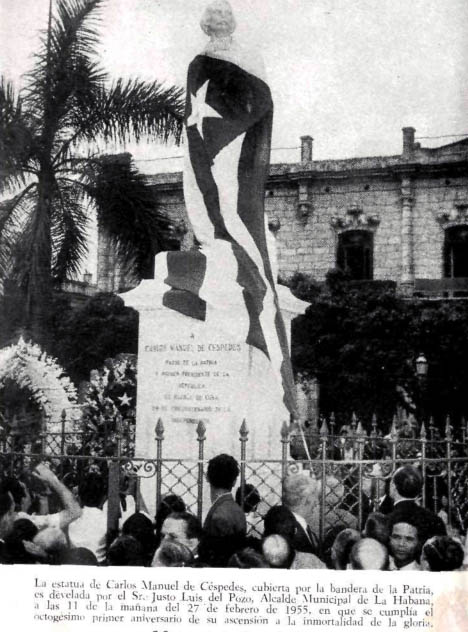 Acto de develacion de la estatua a Céspedes en la Plaza de Armas