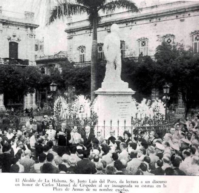 Inaguracion del Acto de develacion de la estatua a Céspedes en la Plaza de Armas