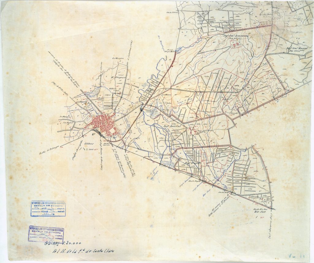 Mapa Militar de Güines y alrededores 1898