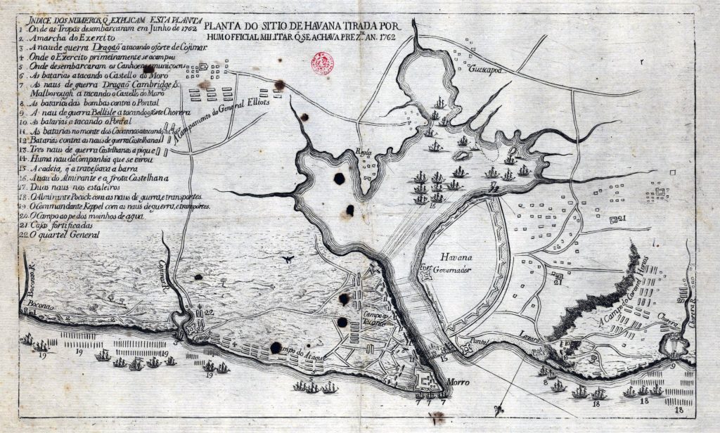 Mapa del sitio de La Habana en 1762