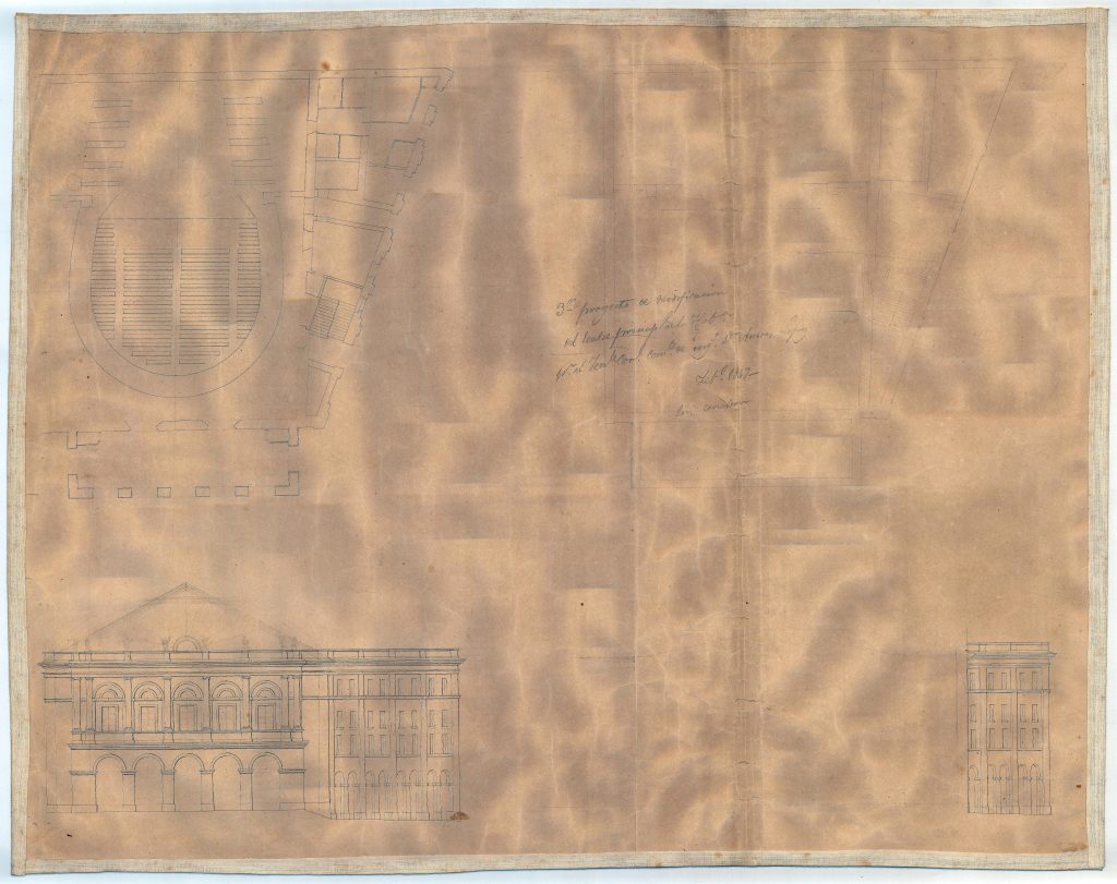 Plano de reparacion del Teatro Principal en 1847