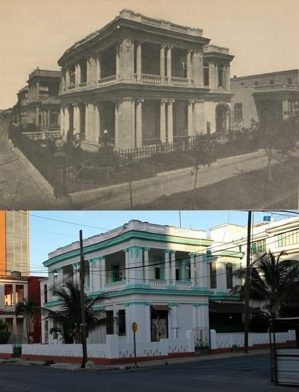 Residencia del Dr. Rafael Martínez Ortiz en 1919 y aspecto actual