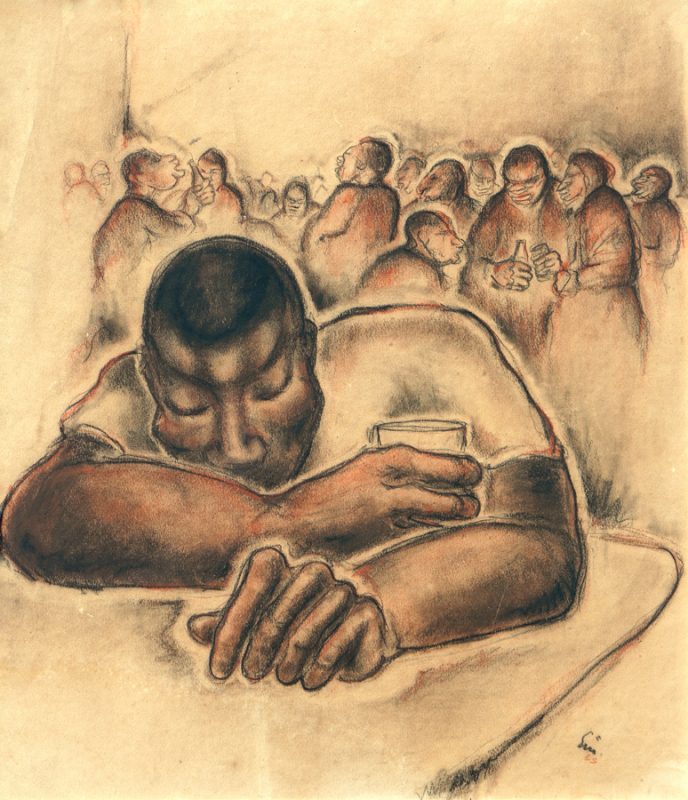 Luis Martínez Pedro. El Bebedor, 1935. Primera Exposición de Arte Moderno en Cuba