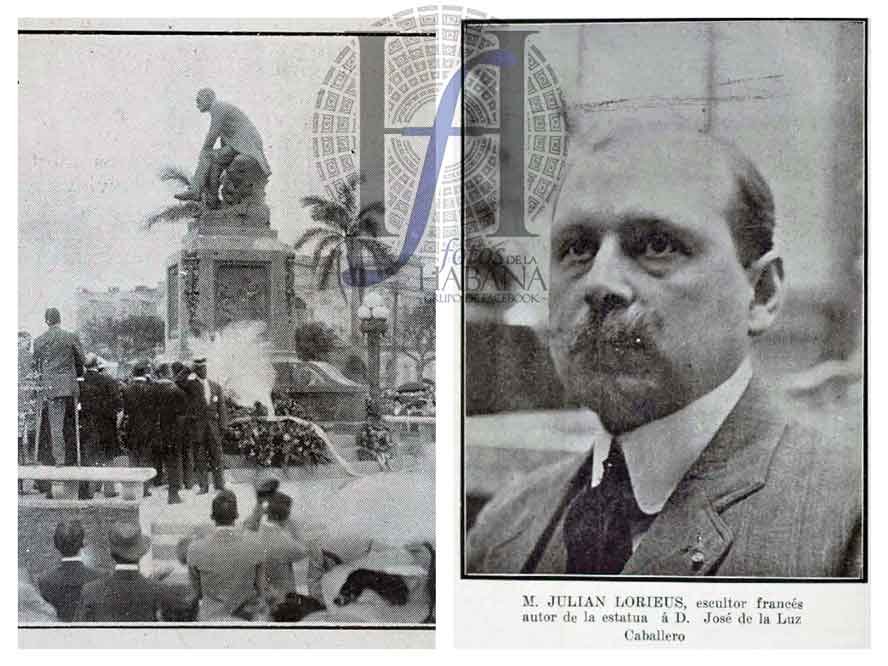 inauguración de la estatua de José de la Luz y Caballero y Julian Lorieux