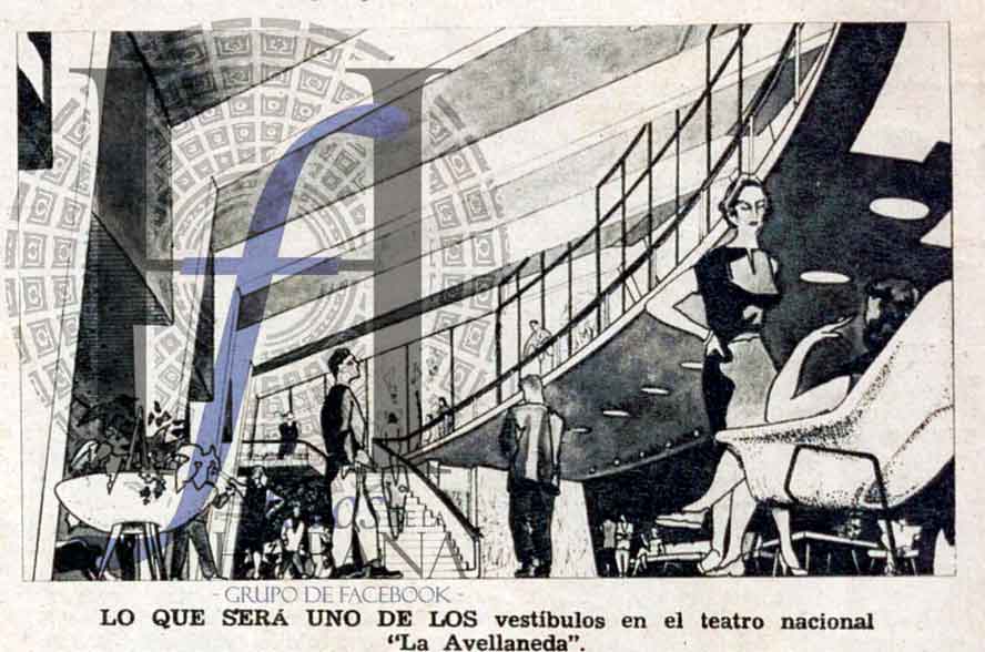 1957-teatro-nacional-La-Avellaneda,-dibujo-del-vestibulo