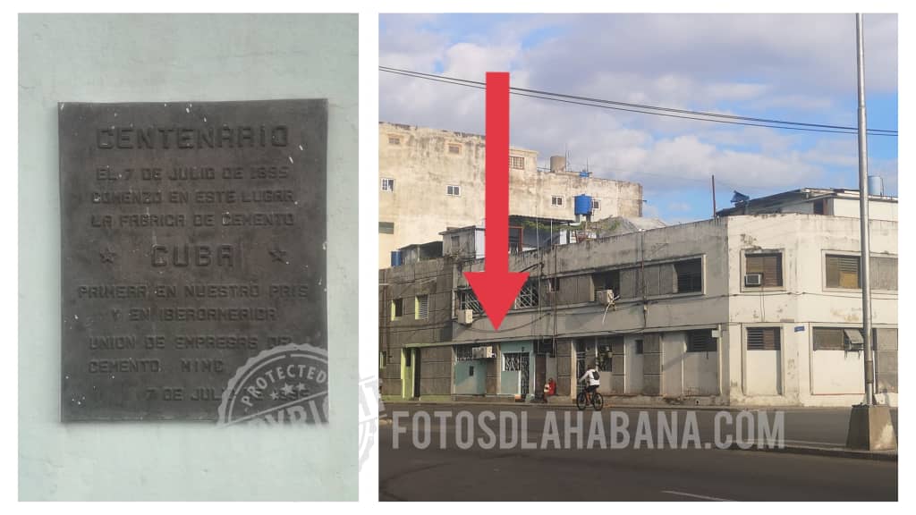 Tarja de la fábrica de cemento Cuba
